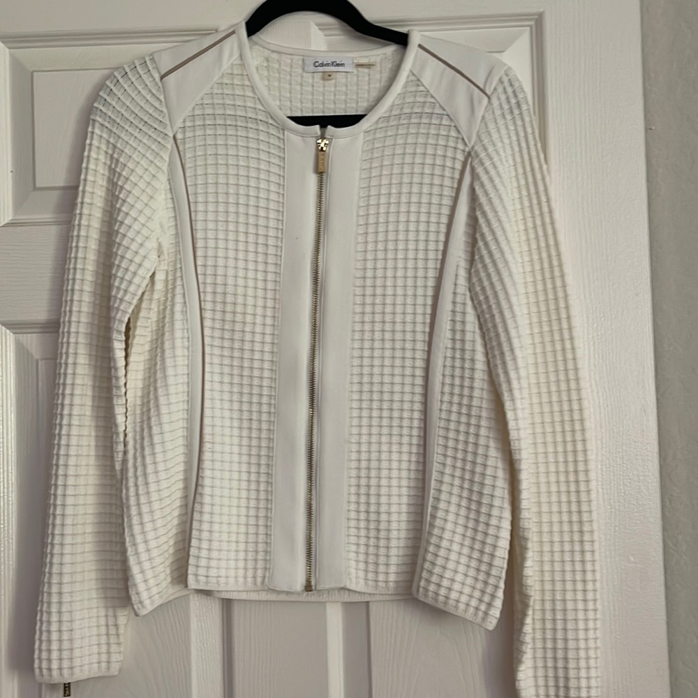 Calvin Klein jacket sweater with gold zipper size medium.